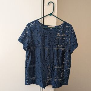 LOFT Navy Lace Women's Blouse